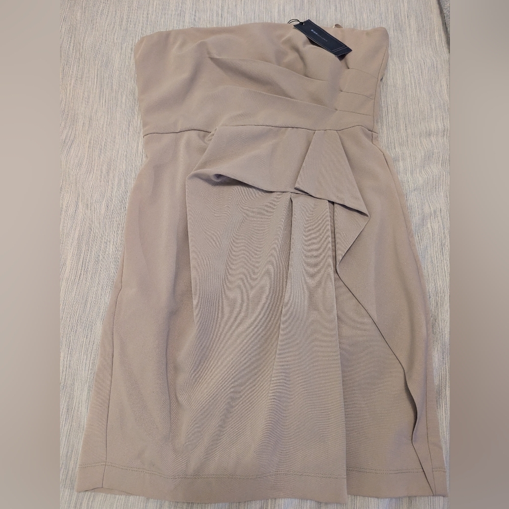 BCBG Max Azria Strapless Khaki Dress Size 10 NWT